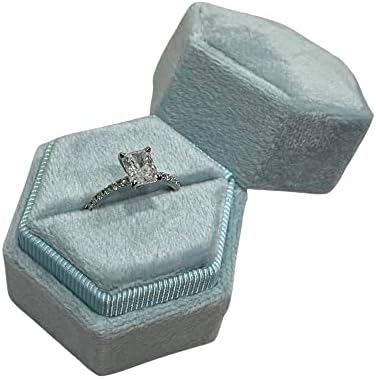 קופסת טבעת אירוסין פרימיום 1 חריץ משושה טבעת נישואין קופסת תכשיטים וינטג