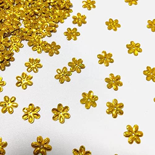 1000 יצירות זהב הולוגרפי שזיף שזיף מסיבת פרחים נצנצים PVC קונפטי לעובש