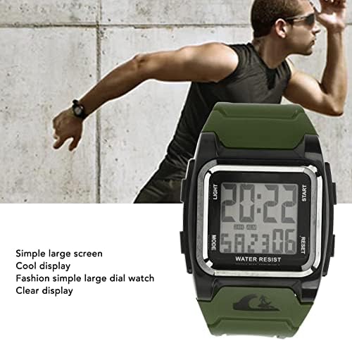 שעון ספורט אלקטרוני של Fotabpyti, 12 מערכות 24 שעות ריבוע ספורט דיגיטלי צבא עמיד למים לצבא לשחייה מדי יום