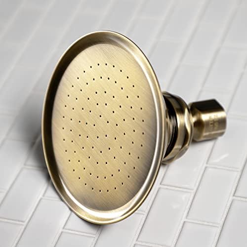 פליז קינגסטון P10PB מעצב Trimscape ראש מקלחת פליז ויקטוריאני, פליז מלוטש 4.88 x 4.88 x 3.75
