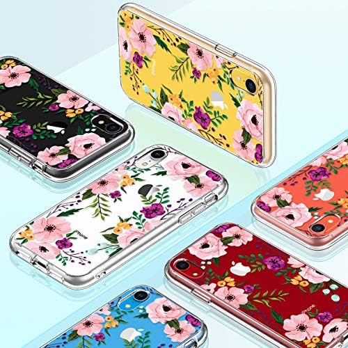 מארז Giika iPhone XR עם מגן מסך, נרתיק נערות פרחוניות של נערות פרחים נערות פרחיות נערות קשיח נערות קשיח עם זעזועים עם