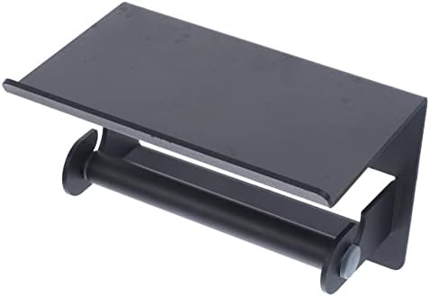 מדפי קיר קיר דויטול 4 יחידות מחזיק מדף אמבטיה סוגר רכוב אחסון שחור אחסון טלפון קיר דבק עם נייר מדפים רכובים על