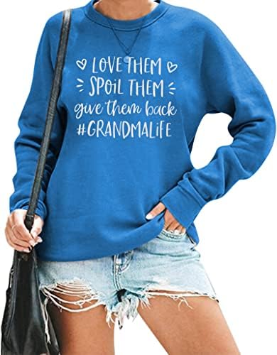 סווטשירט של סבתא סבתא ייחודית לנשים מתנות לחולצת סבתא לסבתא שרוול ארוך סוודר סוודר סוודר.