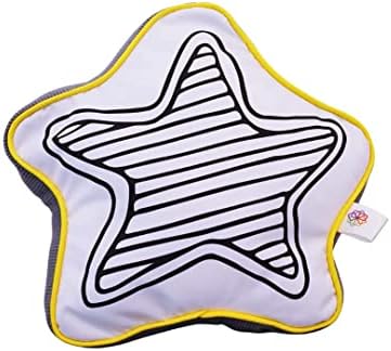 בית הספר הוא עיצובים מגניבים כרית בצורת כוכבים - צבע כוכב משלך - כרית צעצוע של כוכב ממולא עם עטים מצורפים/סמני בד