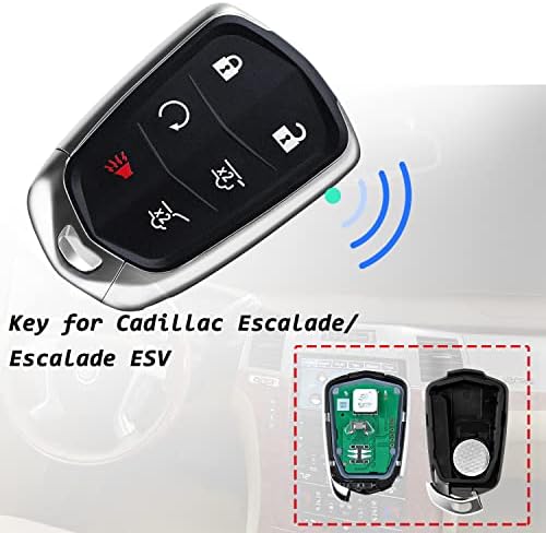 החלפה 6 כפתורים קרבה חכמה כניסה חסרת מפתח FOB מרחוק ל- Cadillac Escalade ו- Escalade ESV 2015-2020 315MHz FCC: