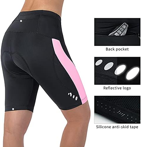 מכנסי אופניים קצרים נשים ג'ל תלת מימד מרופד בכיס סיבוב אופניים מקורה -חיצוני - מכנסיים קצרים