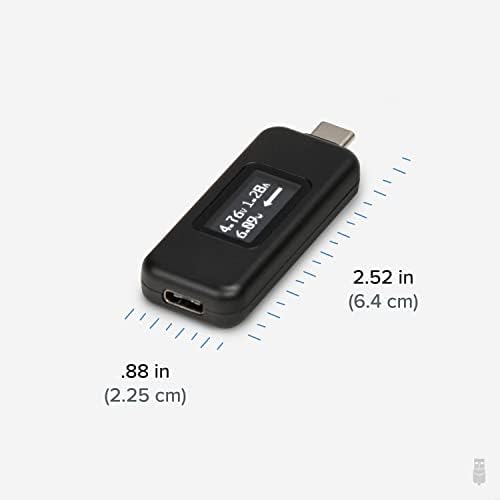 בודק מד כוח USB C ניתן לחיבור לניטור חיבורי USB -C - מולטימטר דיגיטלי עבור כבלי USB -C, מחשבים ניידים, טלפונים, מטענים -