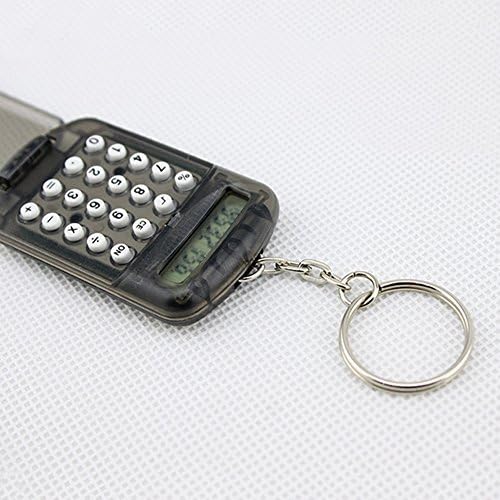 רמקול לב 8 ספרות Pocket Mini מחשבון אלקטרוני מחשבון מפתח טבעת מפתח לאספקת משרדים ביתית ביתי צבע אקראי