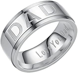 2023 אבא חדש יום האב טבעת סגסוגת תכשיטים מצופה כסף רטרו רטרו סילבר מכתב אבא טבעת קסם תכשיטים לגברים טבעות רטרו לנשים