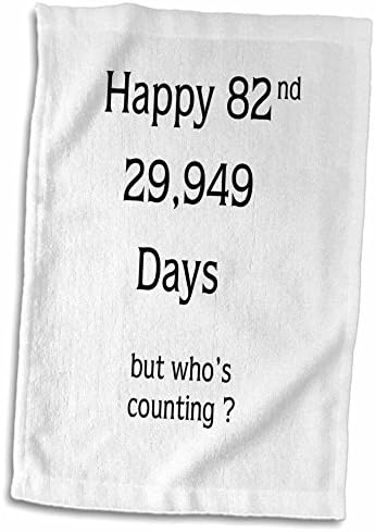 דפוס ורד תלת מימדי של מצחיק שמח 82 יום הולדת בימים TWL_214244_1 מגבת, 15 x 22, לבן