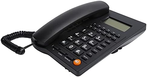 753 טלפון חוט שולחני עם תצוגת מזהה מתקשר, טלפון כבל קווי עם כפתור גדול למשרד הביתי ולמלון