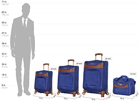 מזוודות מעצבים של ג 'ו קאסטוויי בקריביים - מזוודות ספינר קלות משקל הניתנות להרחבה ב-4 חלקים-סט נסיעות כולל תיק,