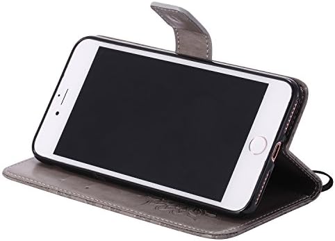 מקרה ארנק חמניות 3 ד לאייפון 7 פלוס / אייפון 8 פלוס עם חריצים לכרטיסי אשראי מחזיק סגירה מגנטית דקה להעיף