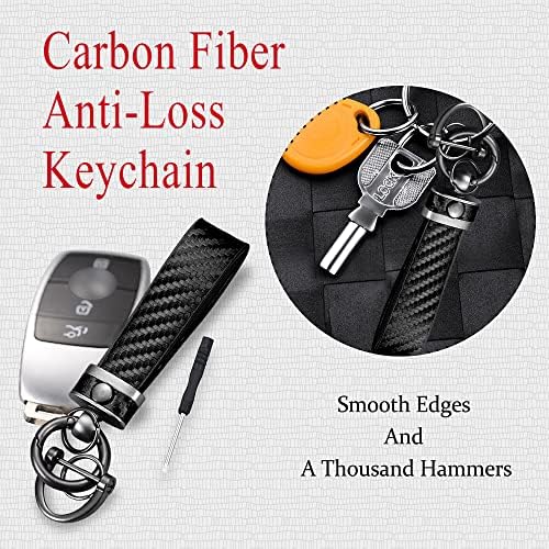 מחזיק מפתחות לרכב סיבי פחמן של ASUBHA, מחזיק מפתחות מקורי של מכונית עור, מחזיק מפתחות אוניברסלי של מפתח עבור גברים
