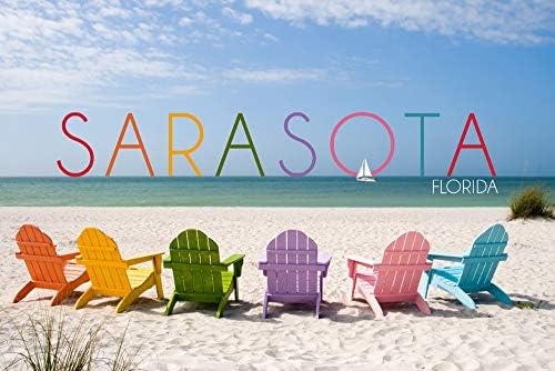 פנס לחץ סרסוטה, פלורידה, כסאות חוף צבעוניים