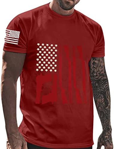 חולצות חולצות לגברים, גברים של אמריקאי דגל חולצה פטריוטית טי קצר שרוול 4 ביולי אימון שרירים חולצות חולצות