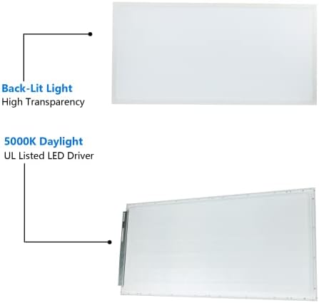 Sokply 2x4 ft LED תאורת תאורה מתקן ירידה לתקרת תקרה, 5000K ColorteMparature, 50W Latt Lat Lit Later Light 6500 Lum IC