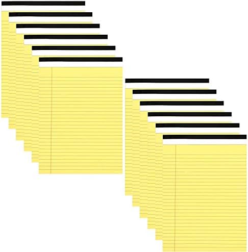 רפידות משפטיות צהובות 8.5 על 11.75-12 מארז צהוב קנרי מיקרו מחורר קצה משפטי קבע אוניברסלי 50 גיליונות משטח כתיבה בגודל מכתב