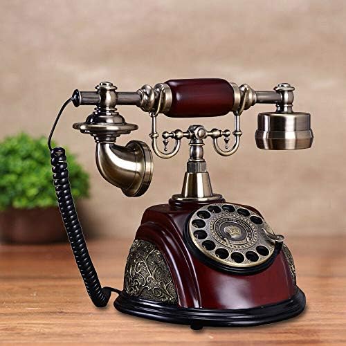 טלפון וינטג 'עתיק, חיוג סיבוב רטרו רטרו טלפון קווי מיושן לעיצוב בר קפה ביתי, מתנת אספני טלפון בסגנון אירופאי בסגנון