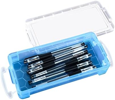 XMSOUND 6 חבילה קופסת עיפרון קיבולת גדולה עם אבזמים לבנים, קופסת מארגן לאחסון ציוד משרדי, צביעת מברשת עפרונות קופסת אחסון