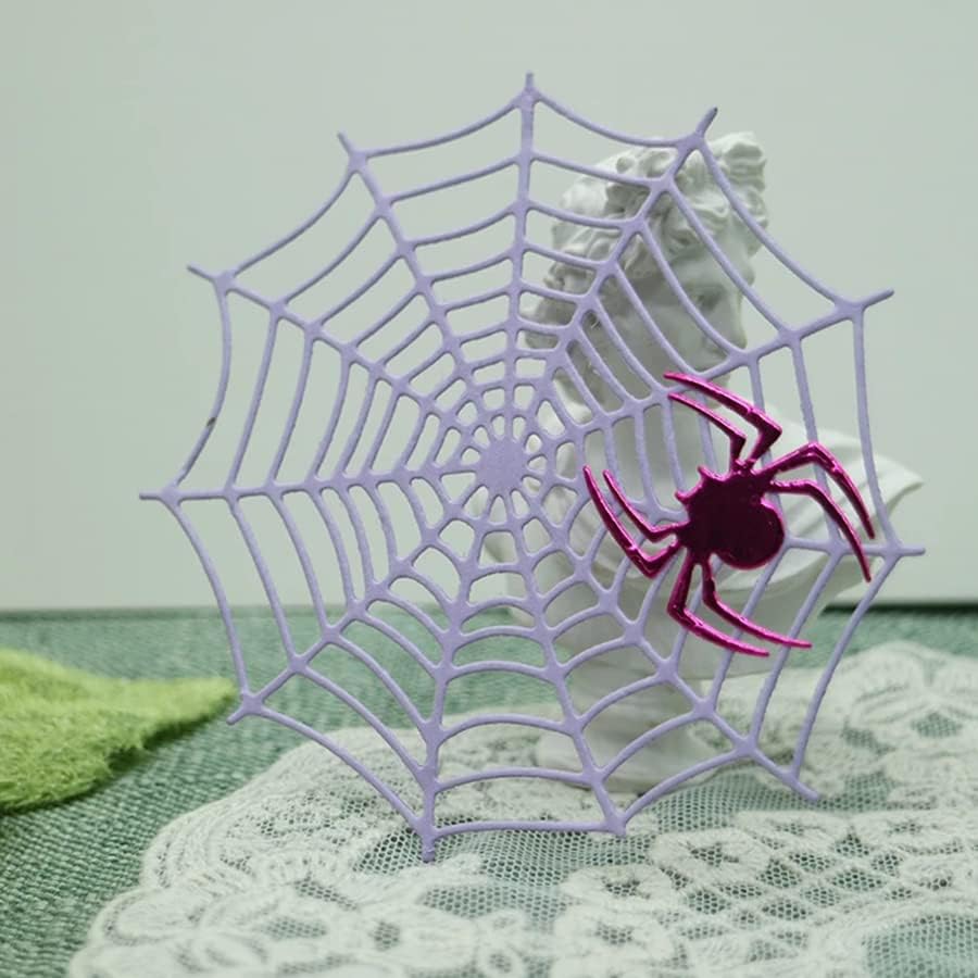 עכביש עכביש חיתוך מתכת חיתוך מתות, מלאכות DIY ליל כל הקדושים עכביש עכביש נייר כרטיסי נייר חיתוך מתות שבלונות לחתוך לבלוטות
