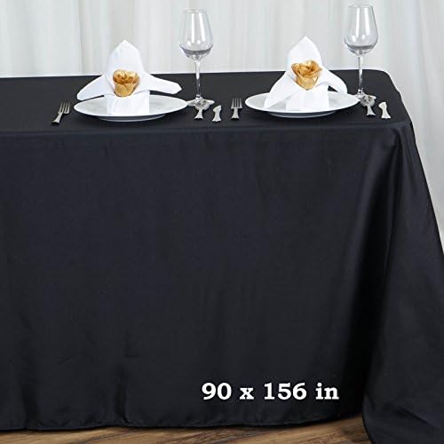 Balsacircle 10 PCS 90x156 אינץ 'מלבן שחור מלבן שולחן שולחן שולחן שולחן