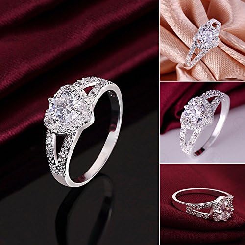 טבעת סילבר בייאיה, ליידי אופנה בצורת לב אהבה תכשיטים לנשים לנשים