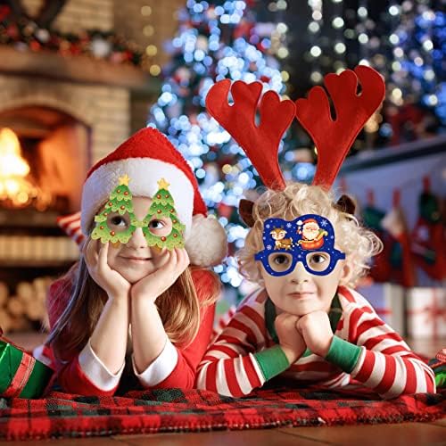 משקפי חג המולד של אדמה מפוארת לילדים 15 יחידות חג המולד אבזרי תמונות לחג המולד נייר מסיבת חג מסגרות מסגרות מסיבות