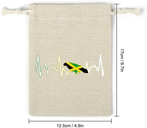 ג ' מייקה דגל מפת פעימות לב שרוכי אחסון שקיות ממתקי מתנת שקיות לשימוש חוזר מתקפל וקומפקטי רב תכליתי כיס חבילה 8 יחידות