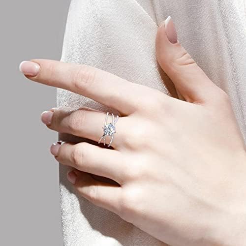 ונקבה אירוסין ארבעה-טבעת טבעת זירקון צמיד קלאסי כפול עטוף יהלומים מגניב טבעות גברים