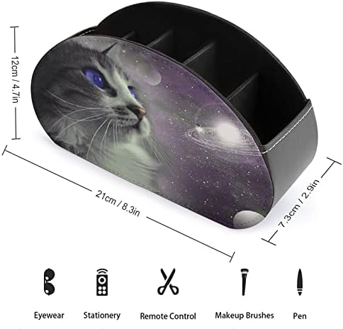שטח חתול חיצוני גלקסי חיצוני שלט רחוק/קאדי/קופסה/מגש עם 5 תאים מארגן עור PU עם דפוס מודפס חמוד