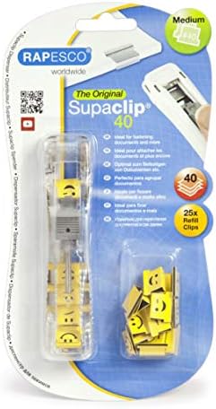 Rapesco Supaclip 40 ראה דרך מתקן עם 25 קליפים אמוג'י