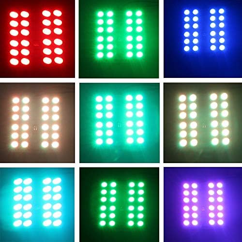 Everbrightt 1-Set RGB 5050 24SMD LED פאנל כיפת אור אוטומטית אוטומטית מנורת LED צבעונית צבעונית DC 12V עם מתאמי T10