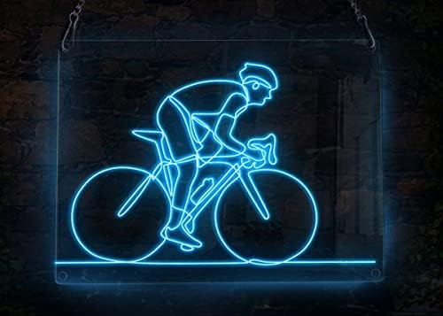 רוכבי אופניים של ANCFUN ספורטאי אופניים מקצועי רוכב רוכב רחוב נושא ענף ספורט, תיל אל -יד ניאון שלט אור, אמנות קיר עיצוב הבית,