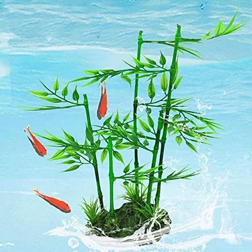 צמח במבוק אקווריום, מיכל דגים במבוק מלאכותי צמח עלה ירוק צמח מים דשא דשא קישוט פלסטיק מימי קישוט נוף עיצוב