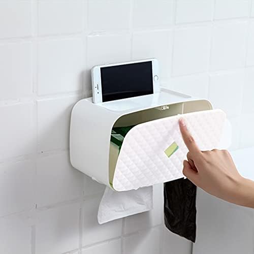 קופסת רקמות אמבטיה של CDYD, מתלה אסלה אטום למים נטול אגרוף, קופסת נייר, מחזיק גליל יצירתי של נייר טואלט