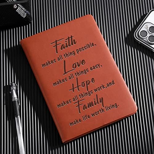 Whlbhg אמונה מתנה אמונה מאפשרת את כל הדברים האפשריים כתב עת עור מחברת תנך פסוק מתנה מתנה נוצרית לתפילה כתיבה