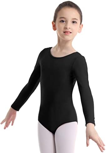 ג'יטה ילדים בנות שרוולים ארוכים בסיסיים להתעמלות גוף גוף כותנה ריקוד בלט חתיכה אחת בגד גוף לבוש לבוש