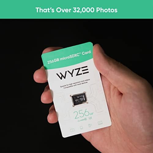 Wyze אחסון הניתן להרחבה 256GB MicroSDXC Card Class 10 & Cam OG מצלמת אבטחה, מקורה/בחוץ, 1080p HD Wi-Fi מצלמת אבטחה עם ראיית