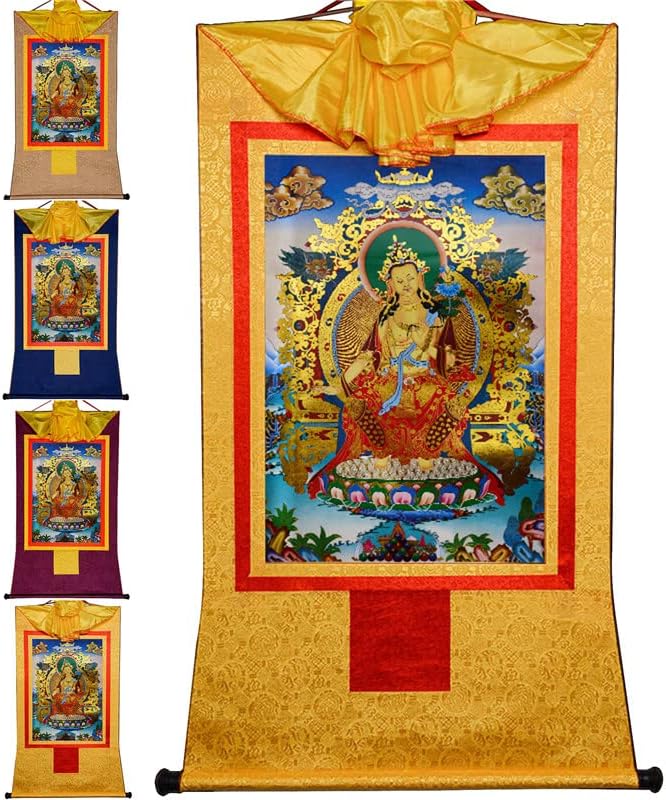 Gandhanra Maitreya, Tibetan Thangka Art Art, Buddhist Thangka Brocade, Buddha שטיח עם Scroll
