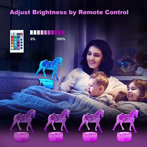 סוס מתנות לילה אורות לילדים עם מרחוק & חכם מגע סוס מנורת לילדים חדר דקור 16 צבעים שינוי ניתן לעמעום סוס צעצועי