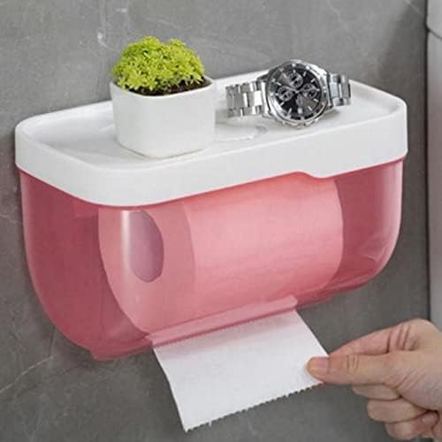 XXXDXDP נייר טואלט נייר מגבת מגבת קיר הרכבה מפלסטיק WC מחזיק נייר טואלט עם תיבת אחסון מדף מדף אחסון קופסת אחסון