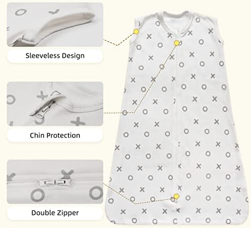 Lilbestie 2 חבילה שק שינה לתינוקות, שמיכה לבישה ללא שרוולים עם רוכסן דו כיווני לבגדי בנות תינוקות