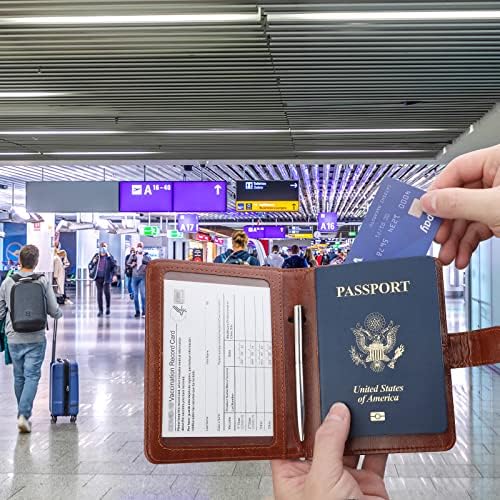 עור דרכון מחזיק כיסוי מקרה חסימת נסיעות ארנק