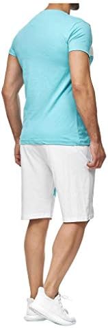 Stoota מזדמן סקירים מתאימים לגברים, תלבושת ספורט טלאים תלבושת תלבושת שרוול קצר וחולצות שרוול ומכנסיים קצרים בקיץ