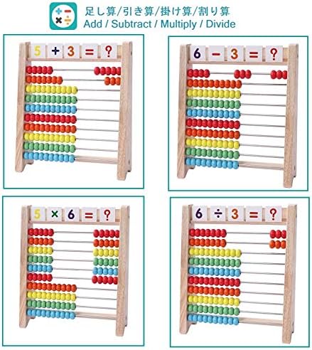 חינוכי אבקוס לילדים מתמטיקה-10 שורה עץ ספירה מסגרת עם מספר 1-100 כרטיסים-ללמד ספירה, חיבור וחיסור מתמטיקה צעצועים, בגיל רך