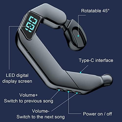 אוזניות Bluetooth של Ke1clo אוזניים עם תצוגת סוללה, אוזניות עסקיות ללא כאבים אלחוטיות, IPX5 אטום מים וביטול רעש אוזניות