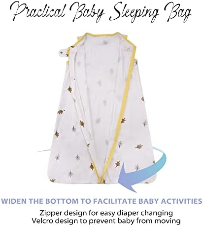שמיכה לבישה לתינוק 0.5 TOG, שק שינה לתינוקות כותנה, שק שינה ללא שרוולים לילדים פעוטות לתינוקות 0-18 חודשים