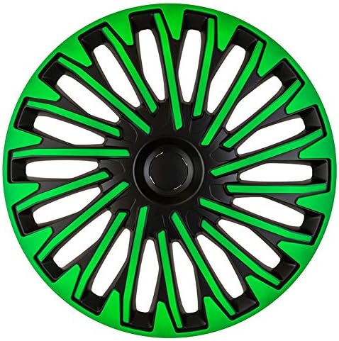 גלגל סט בסגנון אוטומטי מכסה סוהו שחור/ירוק בגודל 15 אינץ '