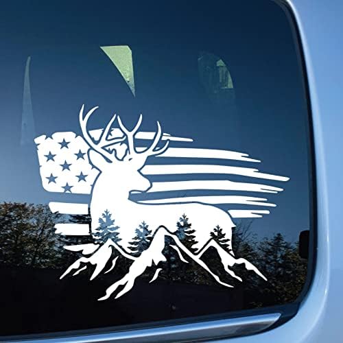 דגל פטריוטי מדבקות צבי באק - זעם בכביש מדבקות רכב פרימיום - מכונית, משאית, מחשב, קיר, כל משטח חלק נקי - 6 שנים ויניל חיצוני